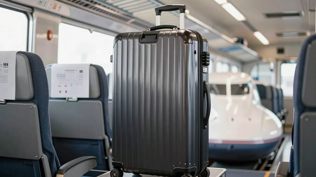 車内に持ち込まれた大型スーツケースのイメージ